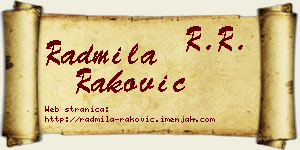 Radmila Raković vizit kartica